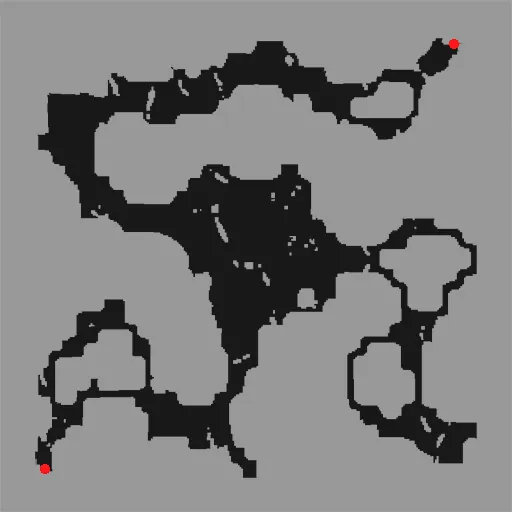 Minimap of Abyss Lakes Underground Cave F1